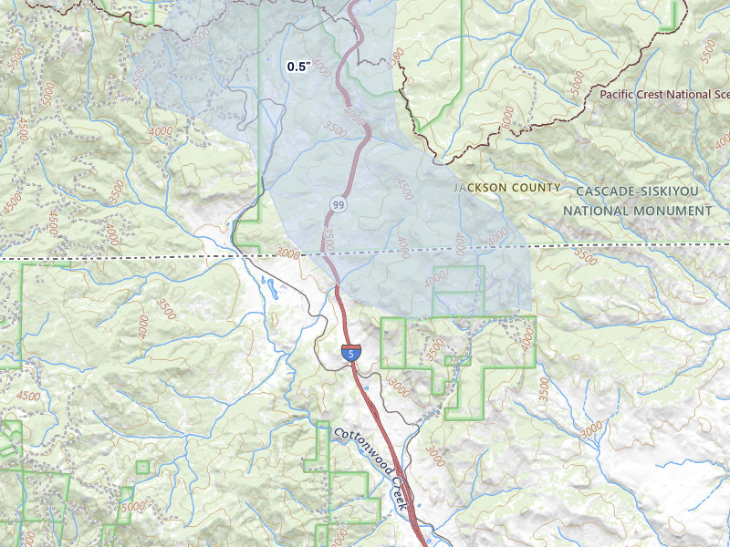 NEXRAD radar-signature map of the hail storm over Hornbrook, CA on Apr 9, 2026