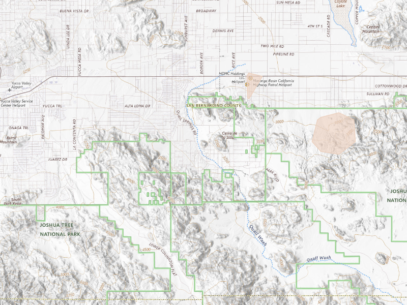 Radar-estimated hail-size map of the storm over Joshua Tree, CA on Sep 24, 2026