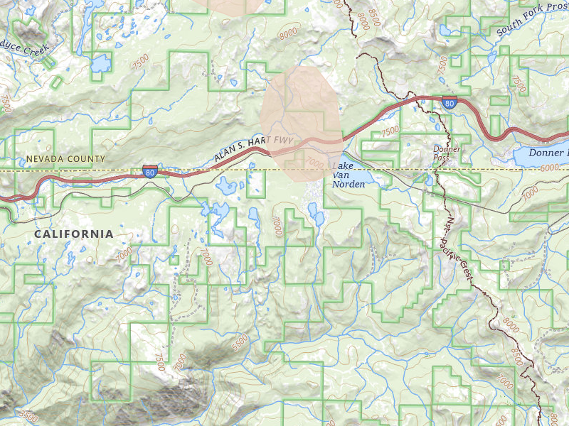 Radar-estimated hail-size map of the storm over Soda Springs, CA
