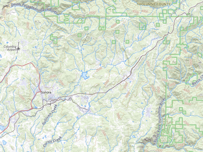 Radar-estimated hail-size map of the storm over Sonora, CA on Apr 10, 2026