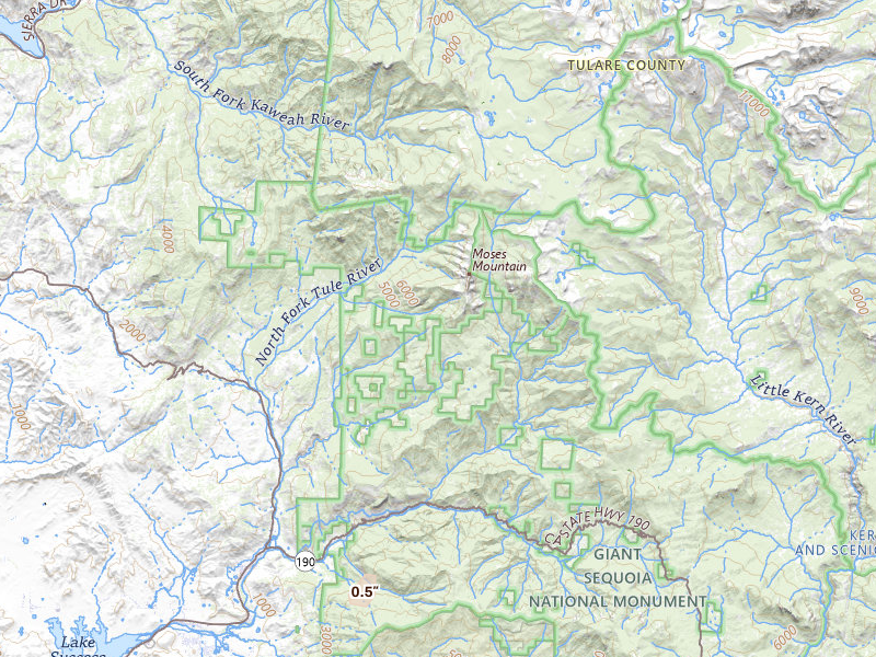 Radar-estimated hail-size map of the storm over Springville, CA on Apr 10, 2026