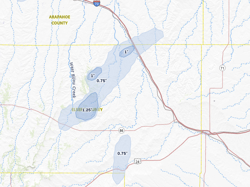 NEXRAD radar-signature map of the hail storm over Agate, CO on May 30, 2026