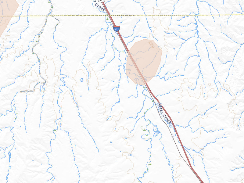 Radar-estimated hail-size map of the storm over Agate, CO on Aug 14, 2026