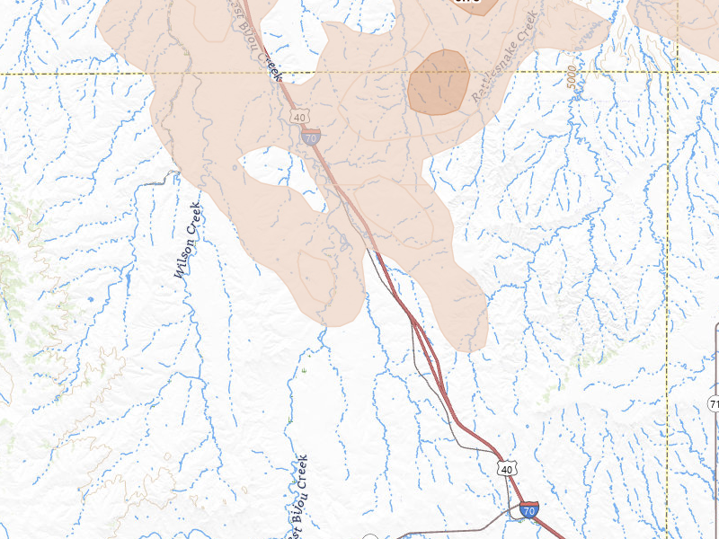 Radar-estimated hail-size map of the storm over Agate, CO on Aug 26, 2026