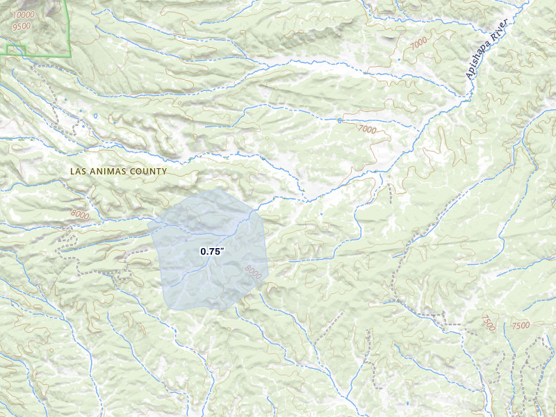 NEXRAD radar-signature map of the hail over Aguilar, CO