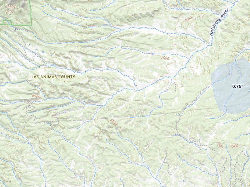 NEXRAD radar-signature map of the hail storm over Aguilar, CO on Jul 5, 2026