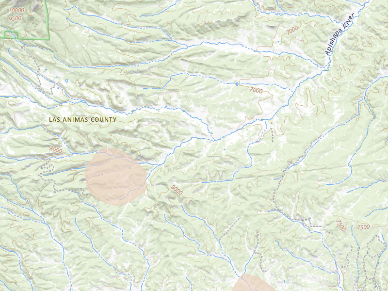Radar-estimated hail-size map of the storm over Aguilar, CO on Jul 28, 2026