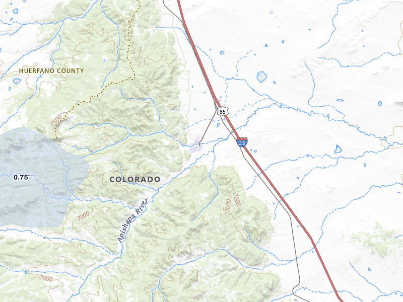 NEXRAD radar-signature map of the hail storm over Aguilar, CO on Aug 4, 2026