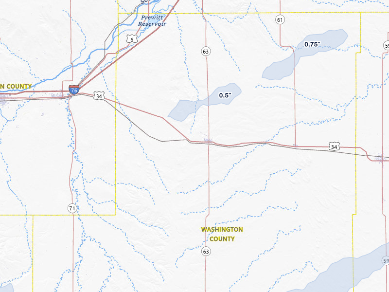 NEXRAD radar-signature map of the hail storm over Akron, CO on May 17, 2026