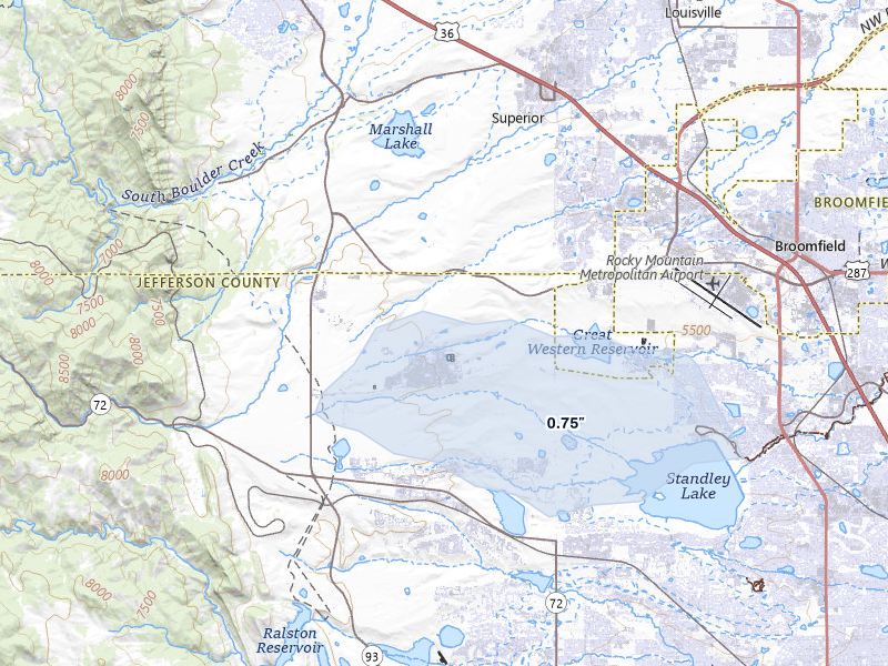 NEXRAD radar-signature map of the hail storm over Arvada, CO on Jun 5, 2026