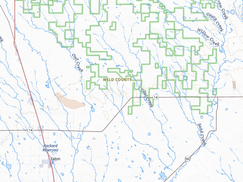 Radar-estimated hail-size map of the storm over Ault, CO on Jul 4, 2026