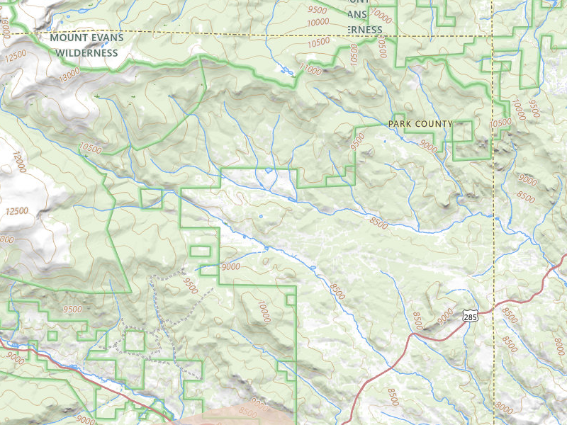 Radar-estimated hail-size map of the storm over Bailey, CO on Jul 27, 2026