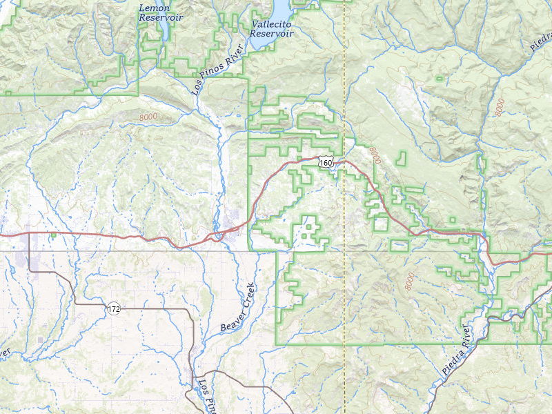 Radar-estimated hail-size map of the storm over Bayfield, CO on Jul 8, 2026