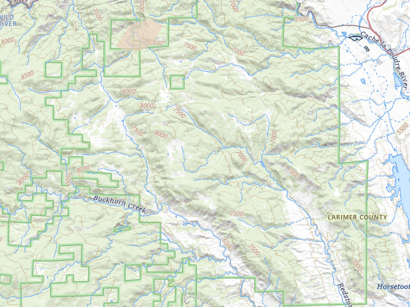 Radar-estimated hail-size map of the storm over Bellvue, CO on Jul 28, 2026
