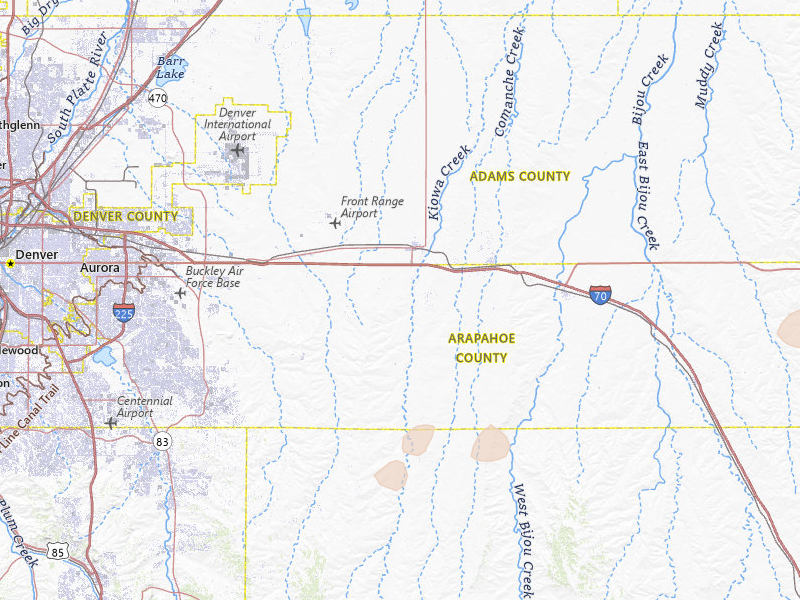 Radar-estimated hail-size map of the storm over Bennett, CO on Jun 20, 2026