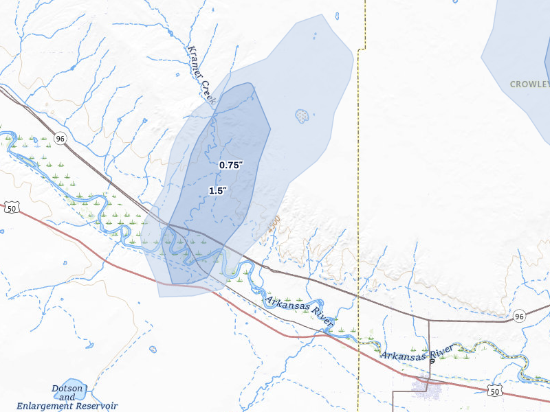 NEXRAD radar-signature map of the hail storm over Boone, CO on Jul 29, 2026