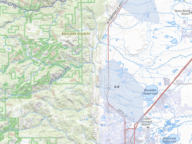 NEXRAD radar-signature map of the hail storm over Boulder, CO on Jul 31, 2026