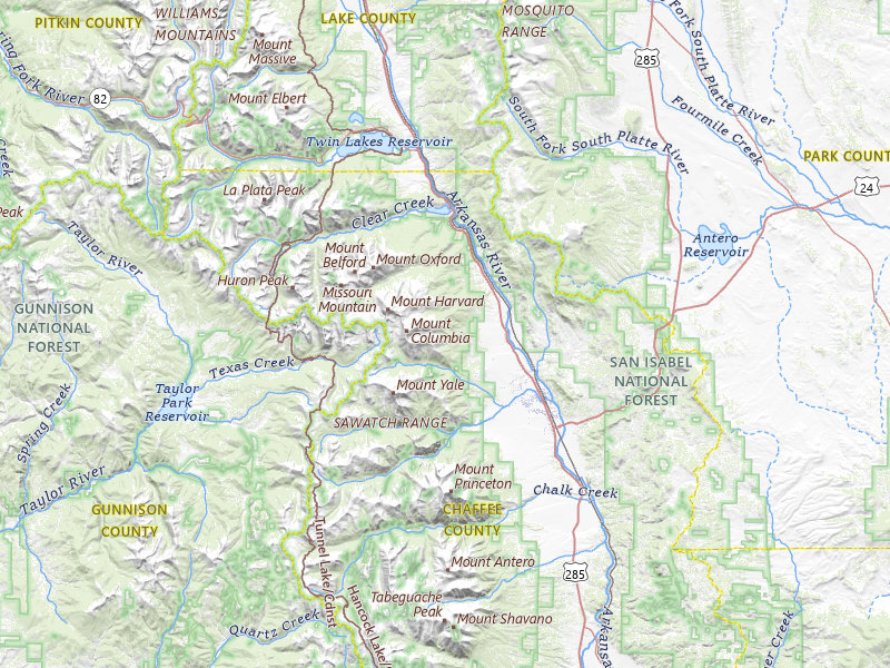 Radar-estimated hail-size map of the storm over Buena Vista, CO on Jul 28, 2026
