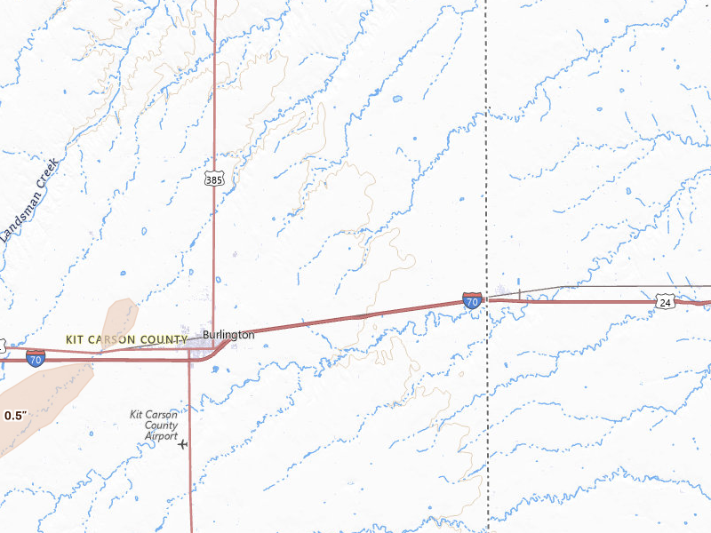Radar-estimated hail-size map of the storm over Burlington, CO on May 31, 2026