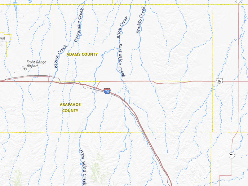 Radar-estimated hail-size map of the storm over Byers, CO on May 17, 2026