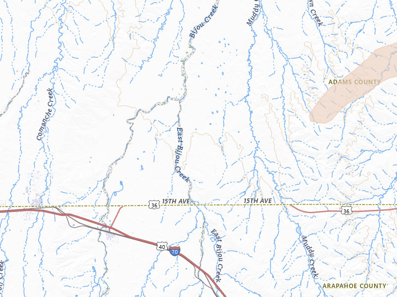 Radar-estimated hail-size map of the storm over Byers, CO on Jul 3, 2026