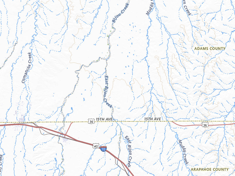 Radar-estimated hail-size map of the storm over Byers, CO on Jul 10, 2026