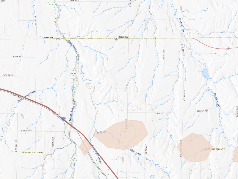 Radar-estimated hail-size map of the storm over Byers, CO