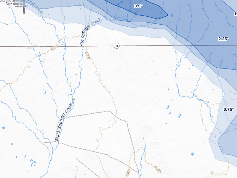 NEXRAD radar-signature map of the hail storm over Calhan, CO on Jul 28, 2026