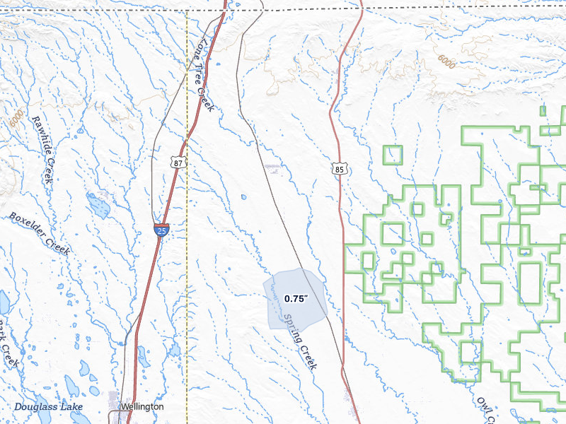NEXRAD radar-signature map of the hail storm over Carr, CO on Jul 31, 2026
