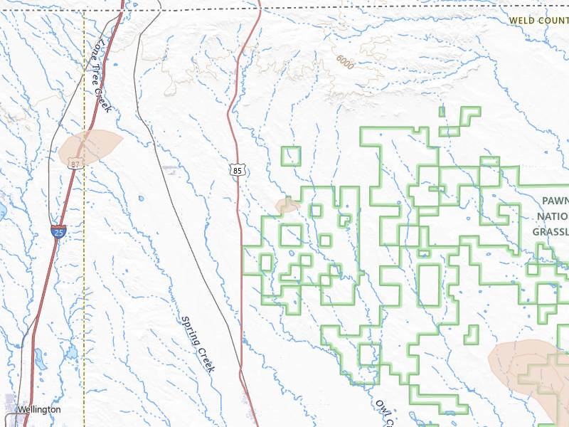 Radar-estimated hail-size map of the storm over Carr, CO on Aug 16, 2026