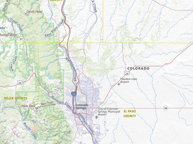 Radar-estimated hail-size map of the storm over Colorado Springs, CO on Jul 27, 2026