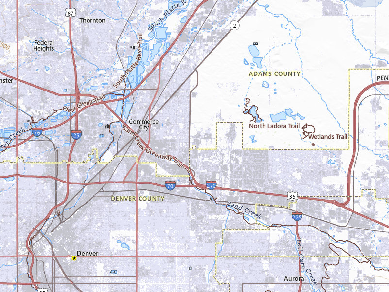 NEXRAD radar-signature map of the hail storm over Commerce City, CO on May 17, 2026