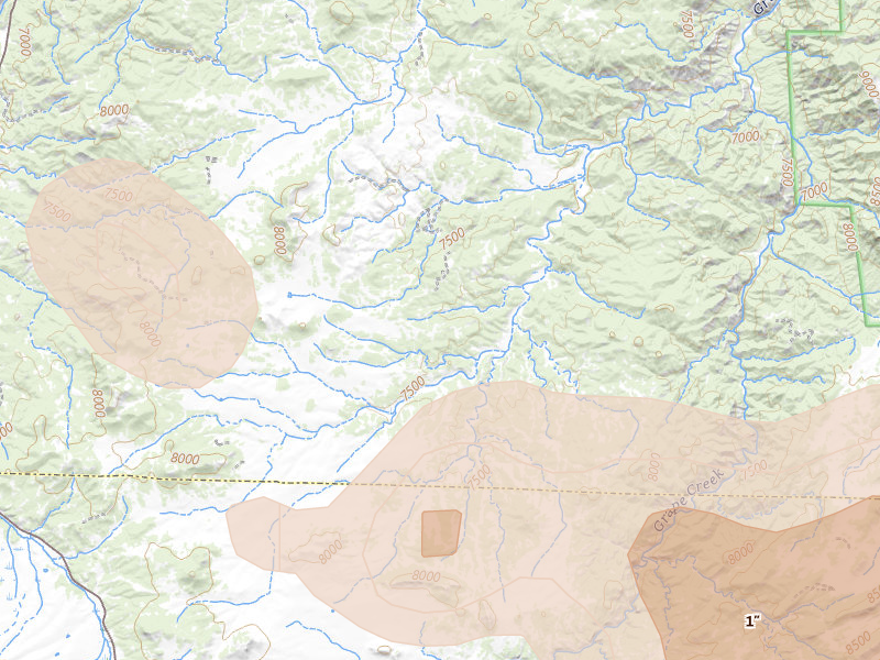 Radar-estimated hail-size map of the storm over Cotopaxi, CO on Jul 29, 2026