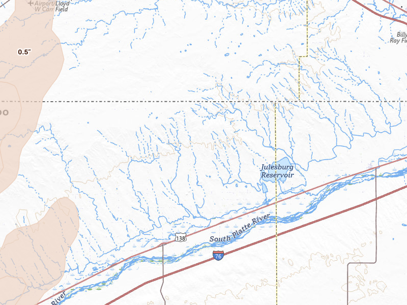 Radar-estimated hail-size map of the storm over Crook, CO on May 16, 2026