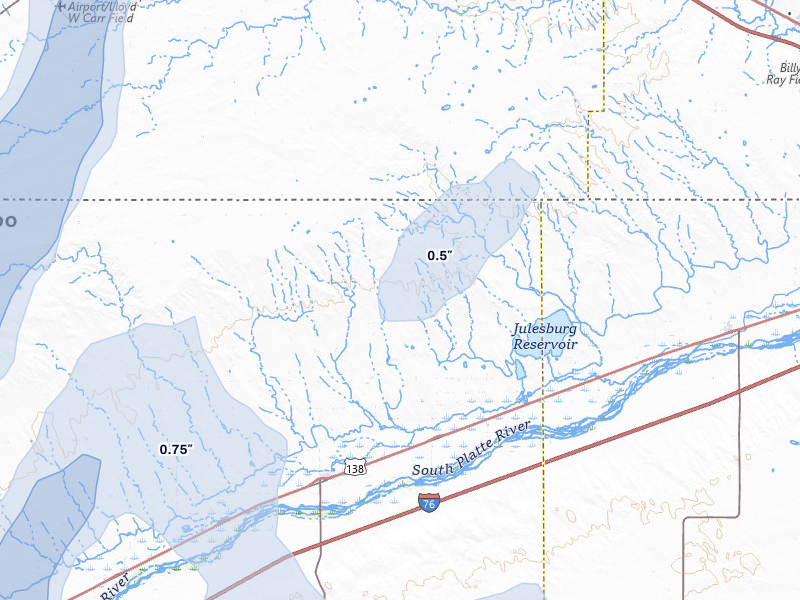 NEXRAD radar-signature map of the hail storm over Crook, CO on May 16, 2026