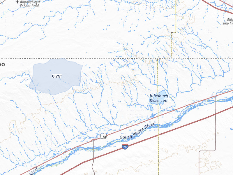 NEXRAD radar-signature map of the hail storm over Crook, CO on Jun 6, 2026