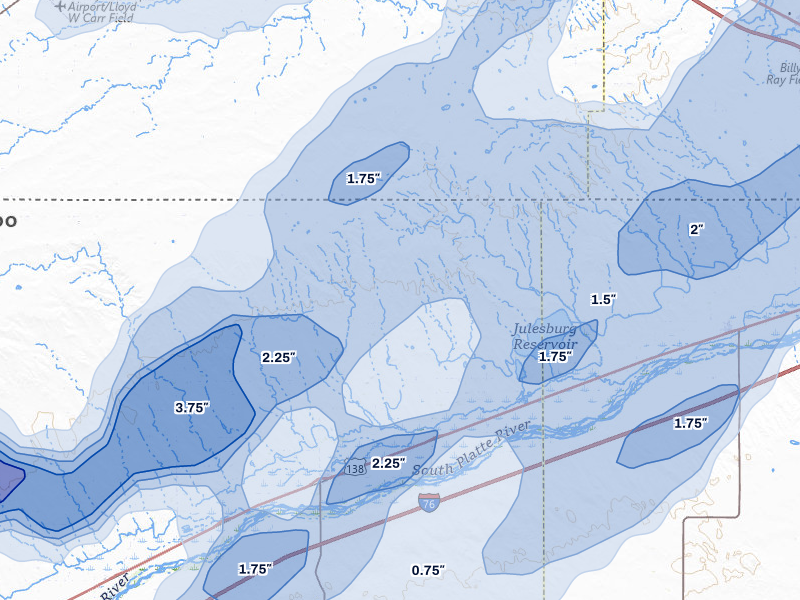 NEXRAD radar-signature map of the hail storm over Crook, CO on Jun 30, 2026