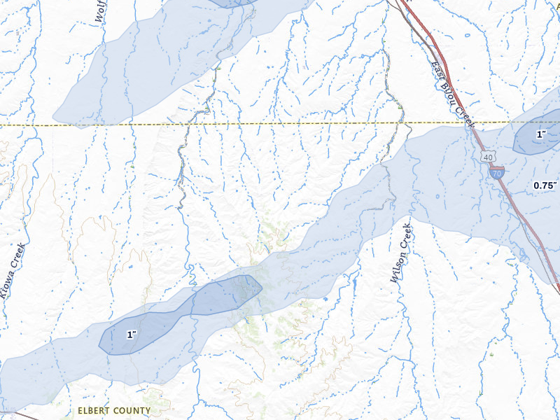 NEXRAD radar-signature map of the hail storm over Deer Trail, CO on May 17, 2026