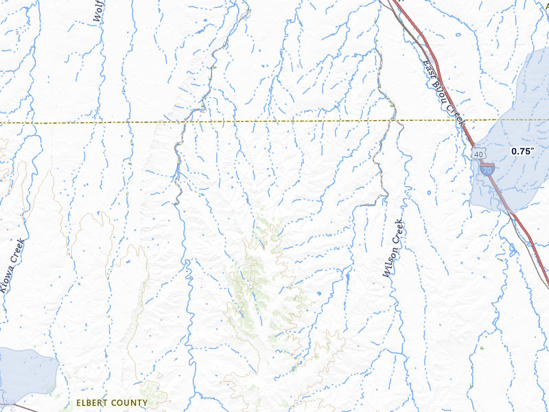 NEXRAD radar-signature map of the hail storm over Deer Trail, CO on Jun 1, 2026