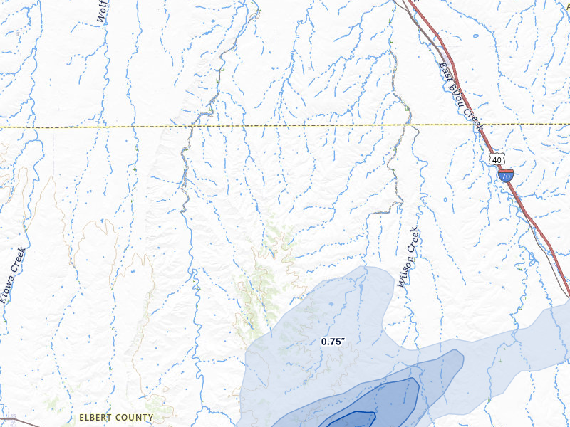 NEXRAD radar-signature map of the hail storm over Deer Trail, CO on Jun 8, 2026