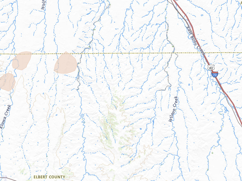 Radar-estimated hail-size map of the storm over Deer Trail, CO on Jun 20, 2026