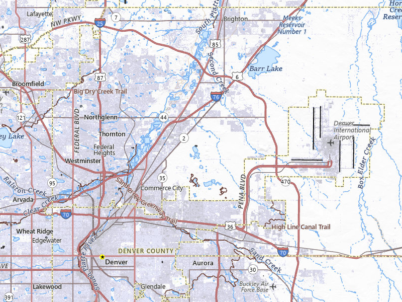 Radar-estimated hail-size map of the storm over Denver, CO on Jul 24, 2026