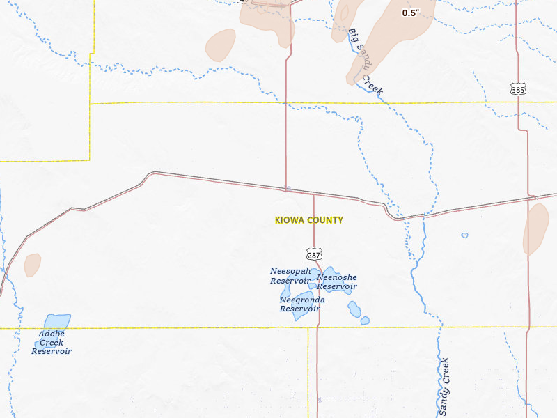 Radar-estimated hail-size map of the storm over Eads, CO on May 29, 2026