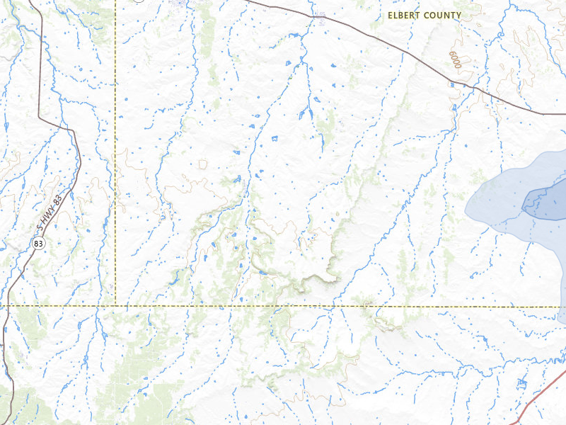 NEXRAD radar-signature map of the hail storm over Elbert, CO on Jul 8, 2026