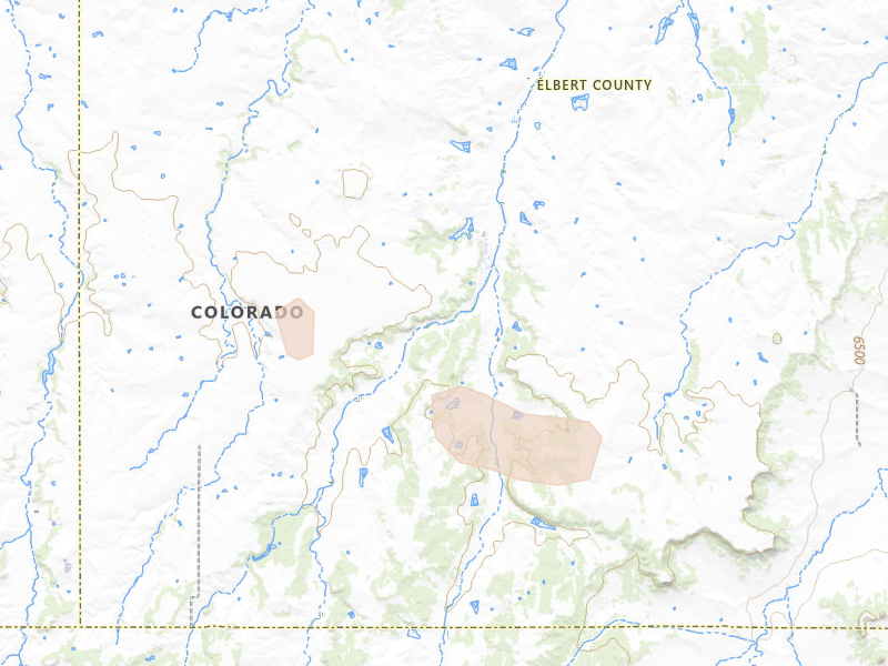 Radar-estimated hail-size map of the storm over Elbert, CO on Aug 19, 2026