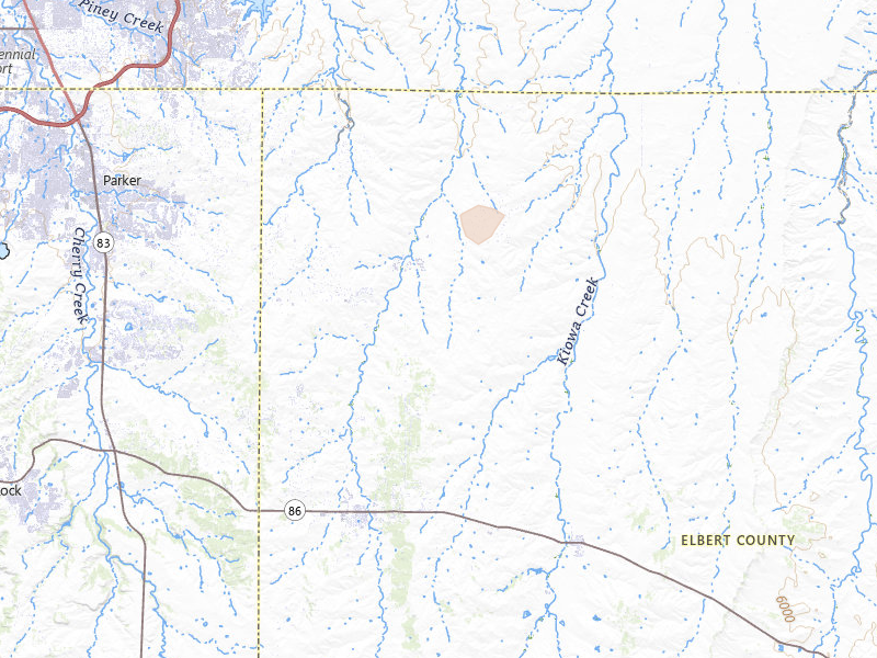 Radar-estimated hail-size map of the storm over Elizabeth, CO on Jun 24, 2026
