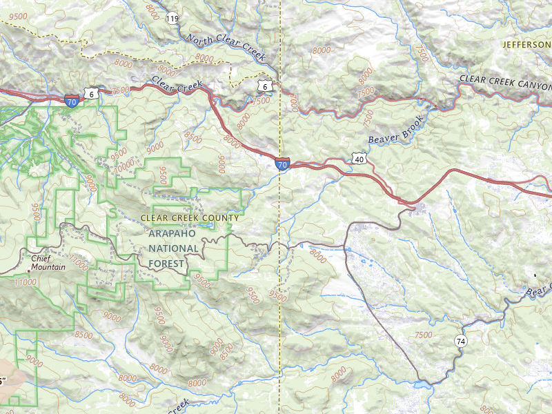 Radar-estimated hail-size map of the storm over Evergreen, CO on Jul 28, 2026
