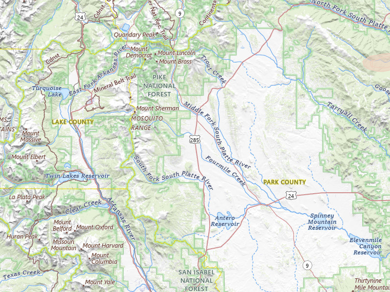 Radar-estimated hail-size map of the storm over Fairplay, CO on Jul 28, 2026