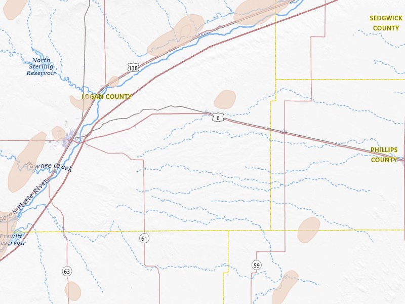 Radar-estimated hail-size map of the storm over Fleming, CO on Jun 8, 2026