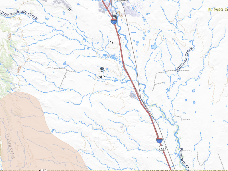 Radar-estimated hail-size map of the storm over Fountain, CO on Jul 4, 2026